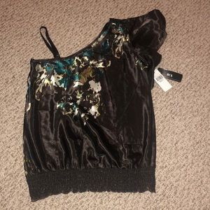 Womens one sholder silk shirt